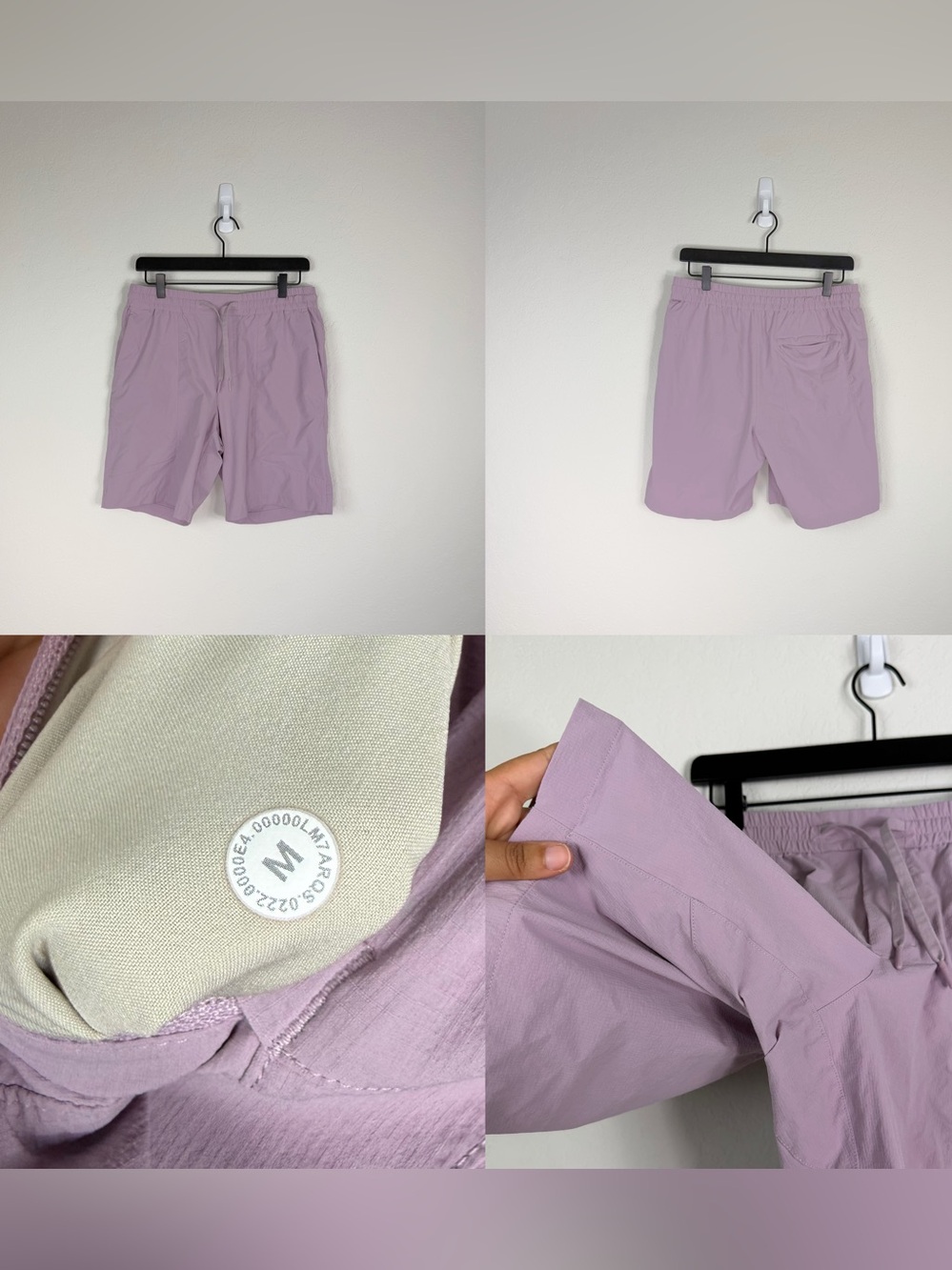 •LULULEMON• Mens Bowline Short 8" *Stretch Ripstop Dusty Rose Size Medium